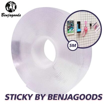 BenjaGoods Dubbelzijdig Tape - Herbruikbaar - Dubbelzijdig plakband - Nano Tape - Grip Tape - Plakkers - 5 meter